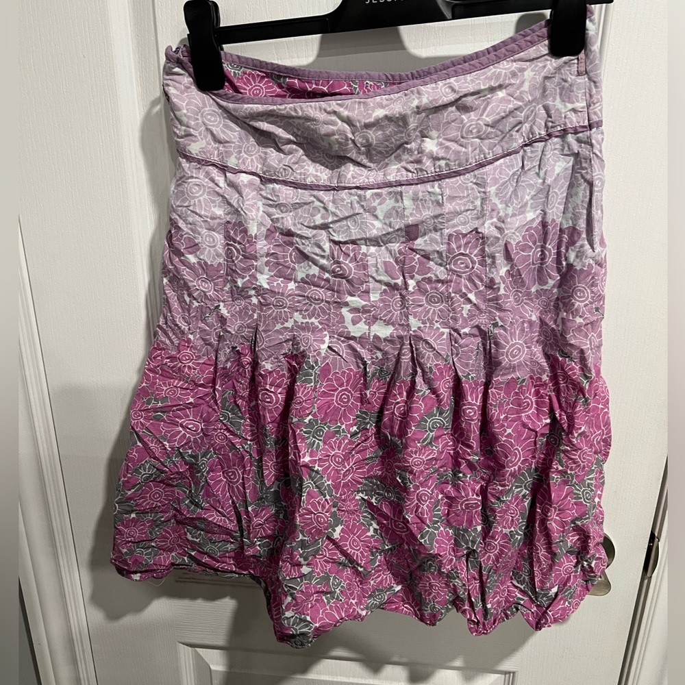 George Pink and Purple Floral A-Line Skirt